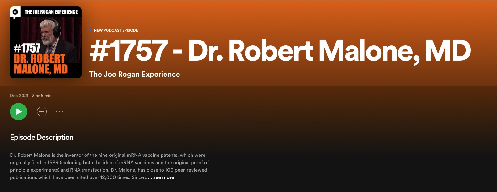 dr robert malone podcast joe rogan spotify